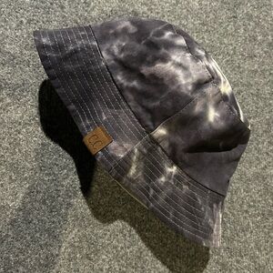 C.C Black and Gray Tie-Dye Bucket Hat